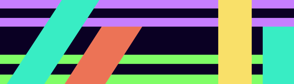 horizontal banner with multi-coloured stripes